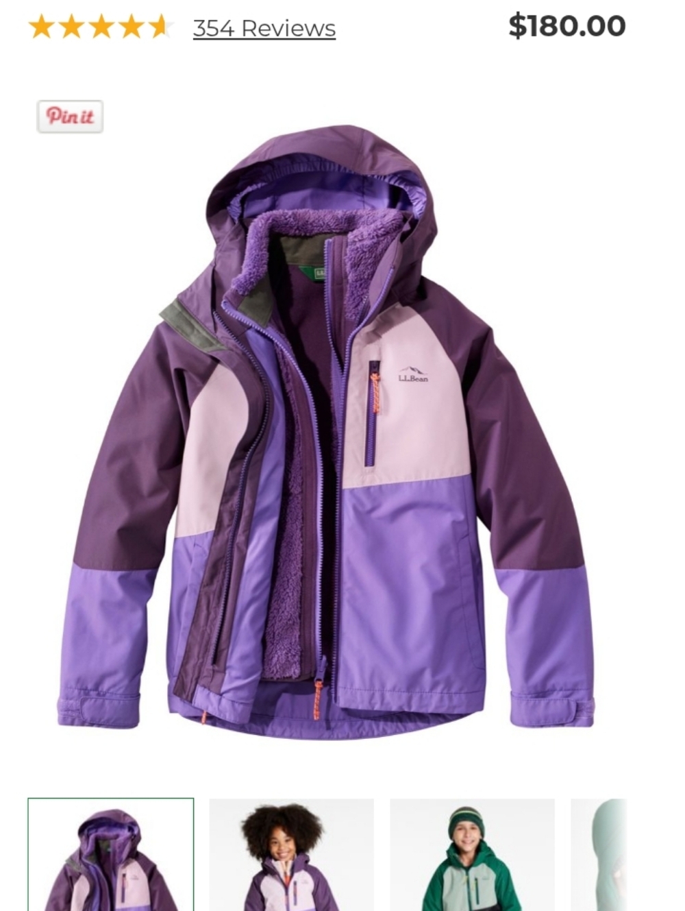 L.L. Bean Pink and Turquoise Girls 2-Piece Jacket Set